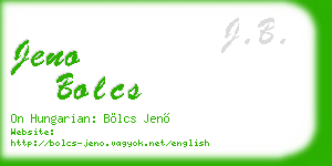 jeno bolcs business card